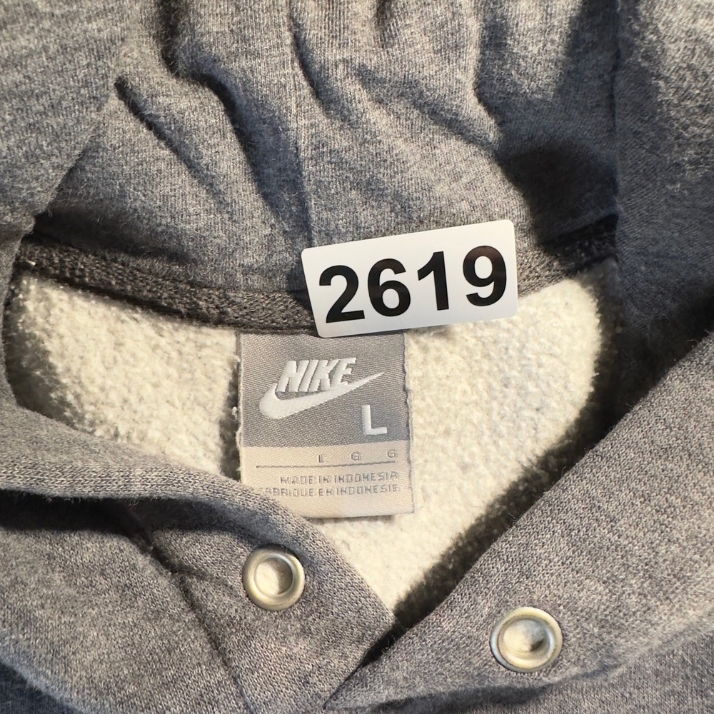 Vintage Nike Hoodie Mens Large Grey Y2K Silver Tag Football Embroidered Logo - Picture 3 of 5
